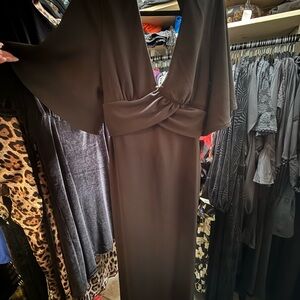 Brand New Lena Black Backless Flutter Sleeve Dress